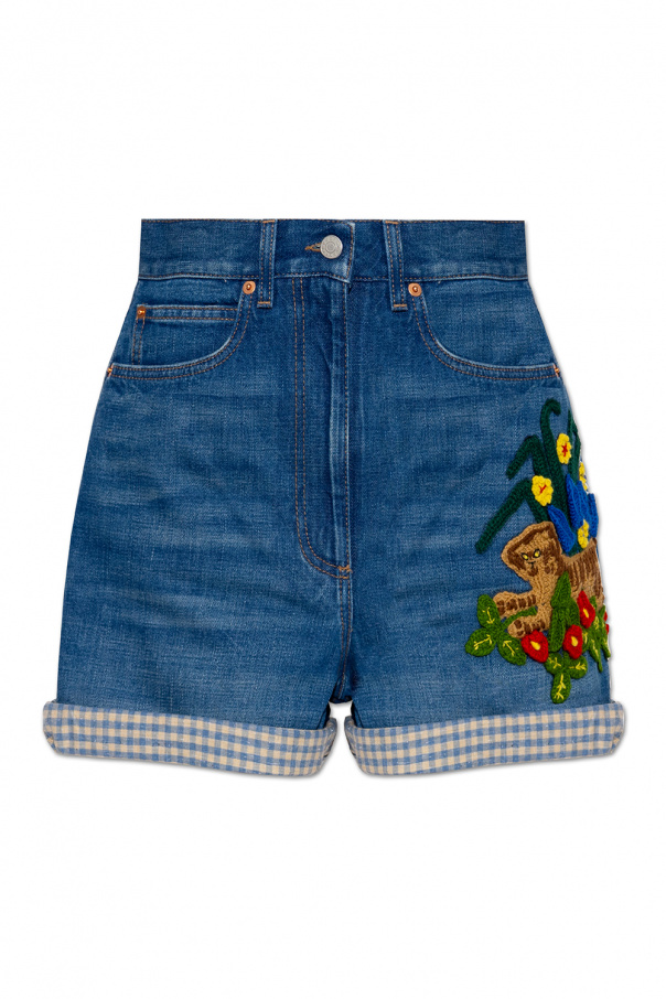 Gucci Denim shorts from the ‘Gucci Tiger’ collection Women's Clothing